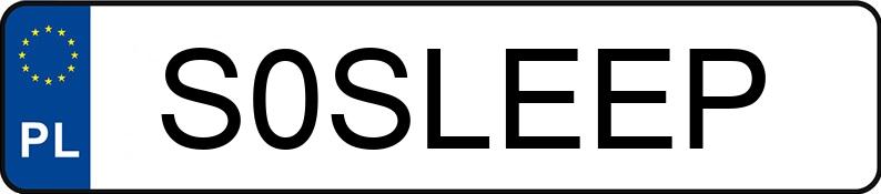 Numer rejestracyjny S0SLEEP posiada AUDI A3 LIMOUSINE