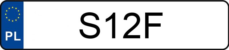 Numer rejestracyjny S12F posiada NISSAN 200 SX 2.0 Kat.