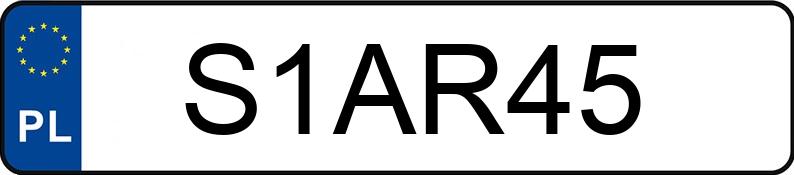 Numer rejestracyjny S1AR45 posiada MERCEDES-BENZ CLA 45 AMG MR`13 E5 117 4Matic