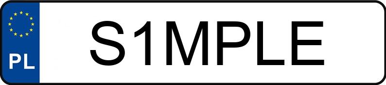 Numer rejestracyjny S1MPLE posiada BMW 118i MR`19 E6d F40 118i MR`19 E6d F40