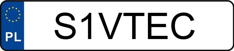 Numer rejestracyjny S1VTEC posiada HONDA CIVIC CRX