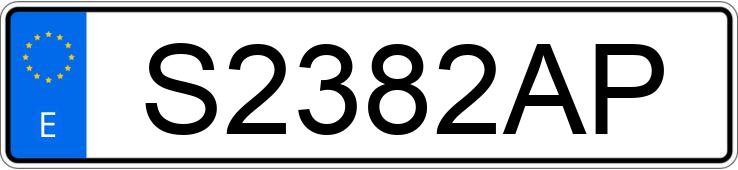 Il numero di registrazione S2382AP ha MITSUBISHI MONTERO