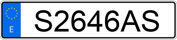 Die Registrierungsnummer S2646AS hat FORD FIESTA