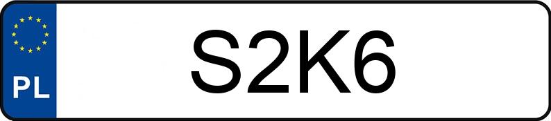 The registration number S2K6 has MASERATI SPYDER