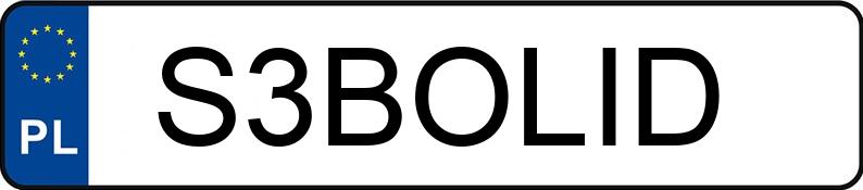 Numer rejestracyjny S3BOLID posiada SKODA FABIA