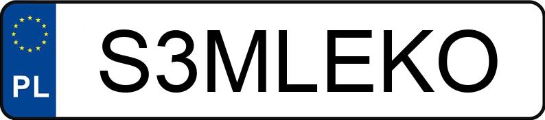 Numer rejestracyjny S3MLEKO posiada AUDI A3 Numer rejestracyjny S3MLEKO posiada AUDI A3