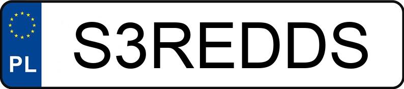 Numer rejestracyjny S3REDDS posiada AUDI S3