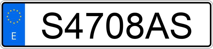 Numer rejestracyjny S4708AS posiada PEUGEOT 306