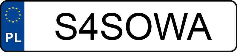 Numer rejestracyjny S4SOWA posiada AUDI A4