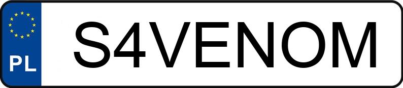 Numer rejestracyjny S4VENOM posiada BMW M4