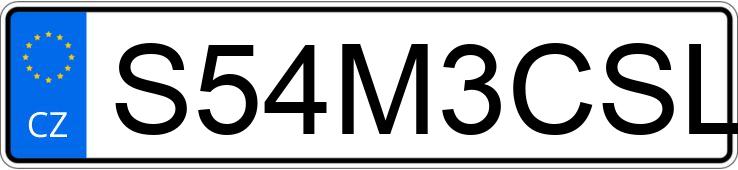 Numer rejestracyjny S54M3CSL posiada BMW BMW M3 CSL