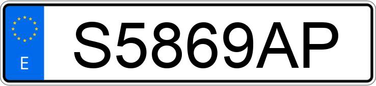 Реєстраційний номер S5869AP має RENAULT CLIO