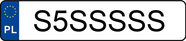 Numer rejestracyjny S5SSSSS posiada TOYOTA GR YARIS