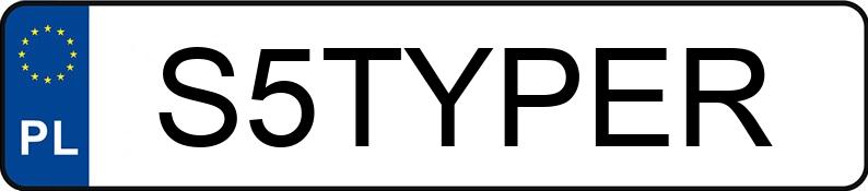 Numer rejestracyjny S5TYPER posiada HONDA Civic Type R MR`17 E6 Civic Type R MR`17 E6