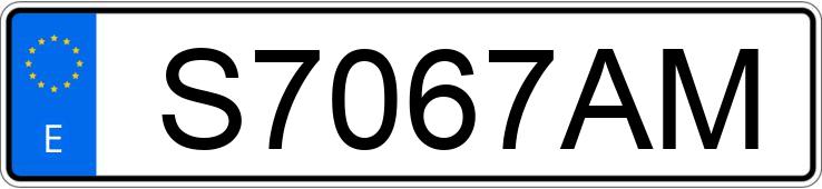 Numer rejestracyjny S7067AM posiada PEUGEOT 206