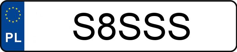 Numer rejestracyjny S8SSS posiada AUDI R8 COUPE