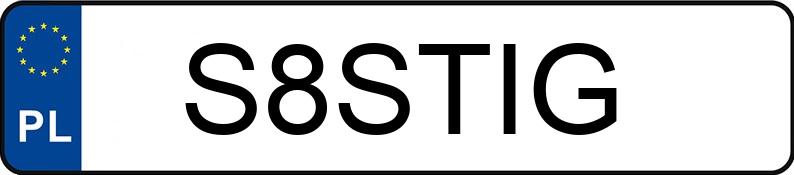 Numer rejestracyjny S8STIG posiada AUDI S8 PLUS