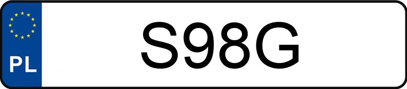 Numer rejestracyjny S98G posiada FORD Mustang 2.3 EcoBoost MR`15 E6 Mustang 2.3 EcoBoost MR`15 E6