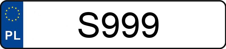 Numer rejestracyjny S999 posiada JEEP Wrangler 75th Anniversary Aut.