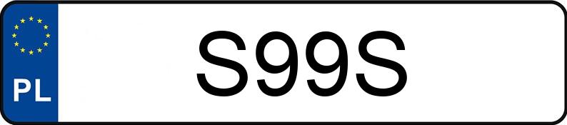 Numer rejestracyjny S99S posiada AUDI A6