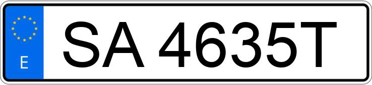 The registration number SA4635T has VOLKSWAGEN GOLF CONCEPTLINE 1.4
