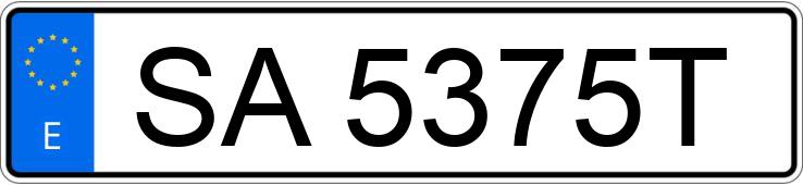 Numer rejestracyjny SA5375T posiada VOLKSWAGEN GOLF