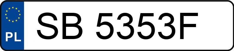 Numer rejestracyjny SB 5353F posiada VOLKSWAGEN GOLF - SB5353F