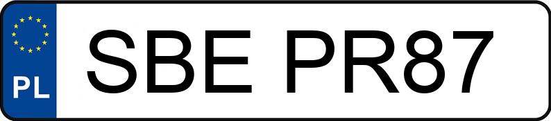 Le numéro d’enregistrement SBE PR87 a OPEL Astra V 1.4 MR`16 E6 Dynamic S&S - SBEPR87