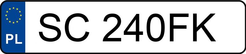 Numer rejestracyjny SC 240FK posiada SUZUKI SWIFT - SC240FK