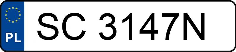 Numer rejestracyjny SC 3147N posiada AUDI A3 - SC3147N