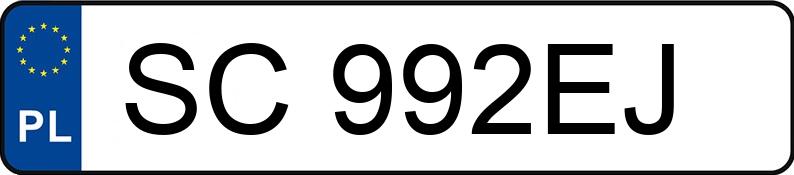 Numer rejestracyjny SC 992EJ posiada PORSCHE 911 GT3 - SC992EJ