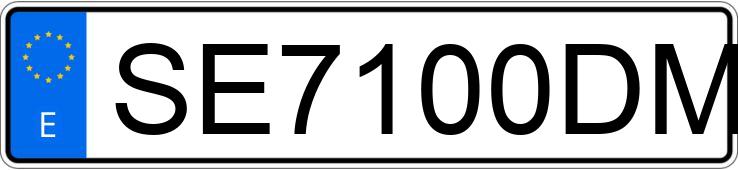 Numer rejestracyjny SE7100DM posiada PEUGEOT 206