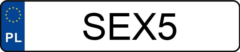 Numer rejestracyjny SEX5 posiada  