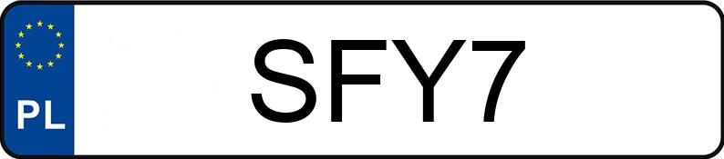 Numer rejestracyjny SFY 7 posiada TOYOTA Mirai MR`21 Prestige e-CVT - SFY7
