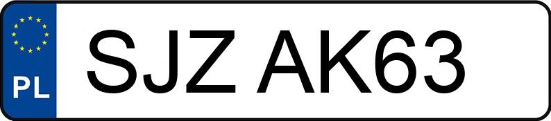 Numer rejestracyjny SJZ AK63 posiada AUDI A3 - SJZAK63