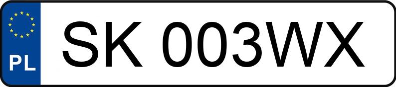 Numer rejestracyjny SK 003WX posiada KRONE --- - SK003WX