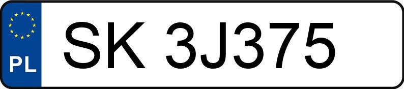 Numer rejestracyjny SK 3J375 posiada SKODA OCTAVIA - SK3J375