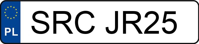 Numer rejestracyjny SRC JR25 posiada AIE 4 - SRCJR25