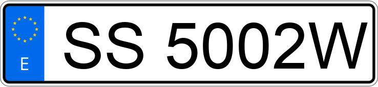 Registreringsnummeret SS5002W har VOLKSWAGEN GOLF