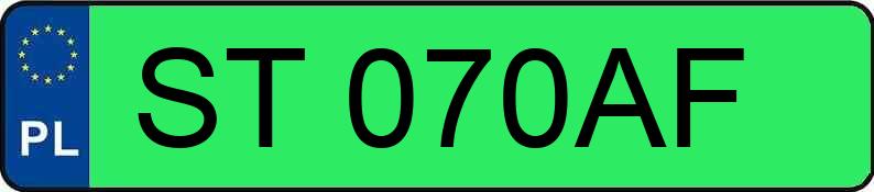 Numer rejestracyjny ST 070AF posiada MAZDA 6e MR`25 Takumi 69kWh - ST070AF