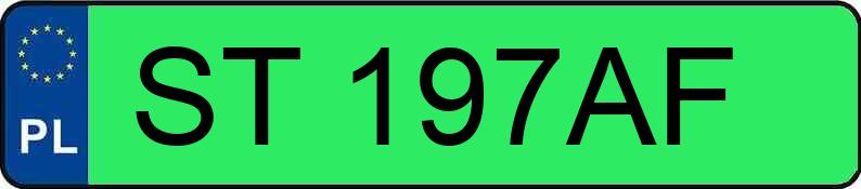 Numer rejestracyjny ST 197AF posiada BYD Dolphin Surf MR`25 Boost 43kWh - ST197AF