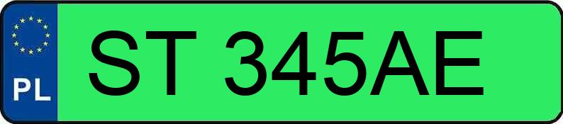 Numer rejestracyjny ST 345AE posiada TESLA MODEL 3 - ST345AE