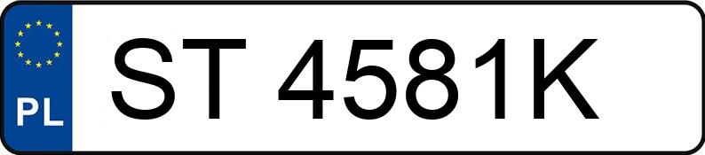 Pirat drogowy w pojeździe o numerach rejestracyjnych ST4581K