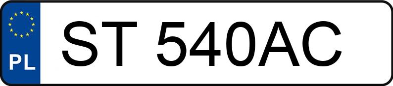 Numer rejestracyjny ST 540AC posiada VOLKSWAGEN GOLF - ST540AC