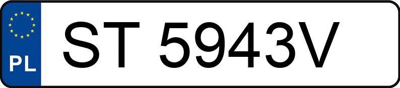 Numer rejestracyjny ST 5943V posiada FORD KUGA - ST5943V Numer rejestracyjny ST 5943V posiada FORD KUGA - ST5943V