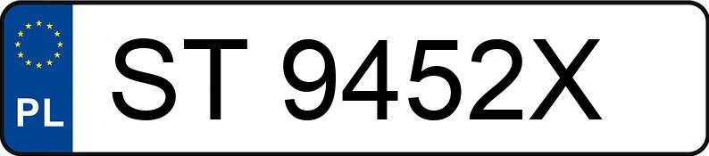 Numer rejestracyjny ST 9452X posiada TOYOTA Yaris Cross 1.5 Hybrid Dynamic Force MR`21 E6AP Style 130 FWD e-CVT - ST9452X