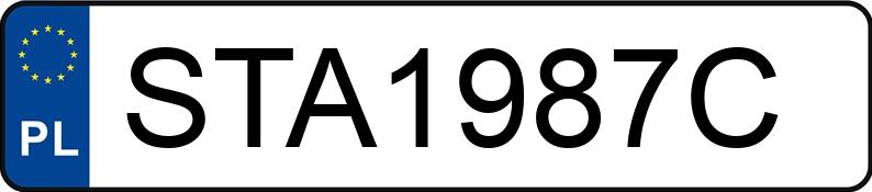 Numer rejestracyjny STA 1987C posiada KIA STONIC - STA1987C Numer rejestracyjny STA 1987C posiada KIA STONIC - STA1987C