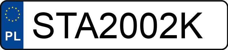 Numer rejestracyjny STA 2002K posiada SUZUKI Swift 1.6 MR`05 E4 Sport - STA2002K