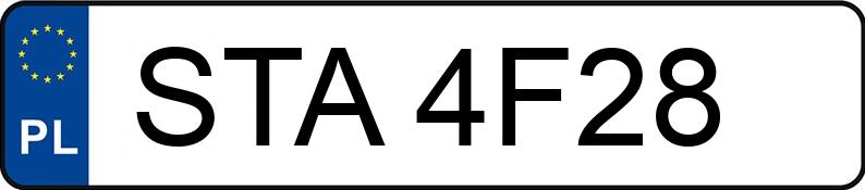 Numer rejestracyjny STA 4F28 posiada VOLKSWAGEN Transporter TD 2.4t Transporter TD 2.4t - STA4F28