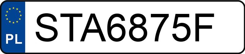 Numer rejestracyjny STA 6875F posiada SEAT IBIZA ST - STA6875F